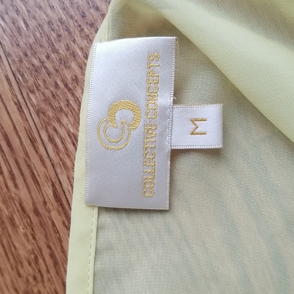 (M) Collective Concepts Sheer Pastel Flowy Short Sleeve Blouse - Picture 4 of 9